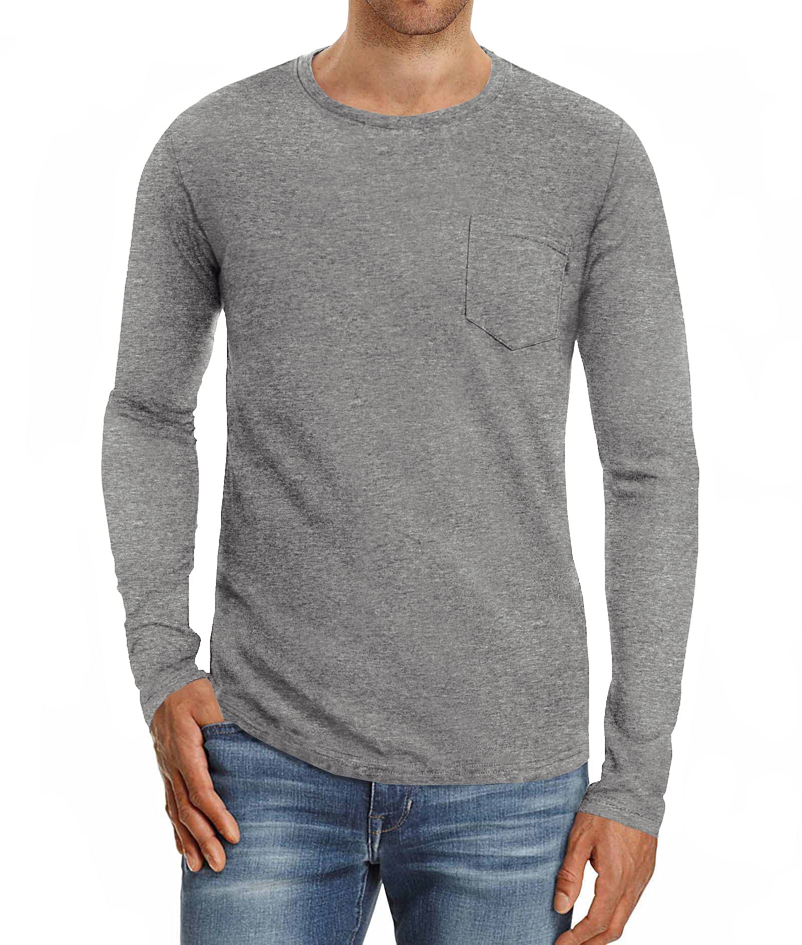 PEGENO Men's Fashion Casual Workwear Pocket Short Sleeve T-Shirt