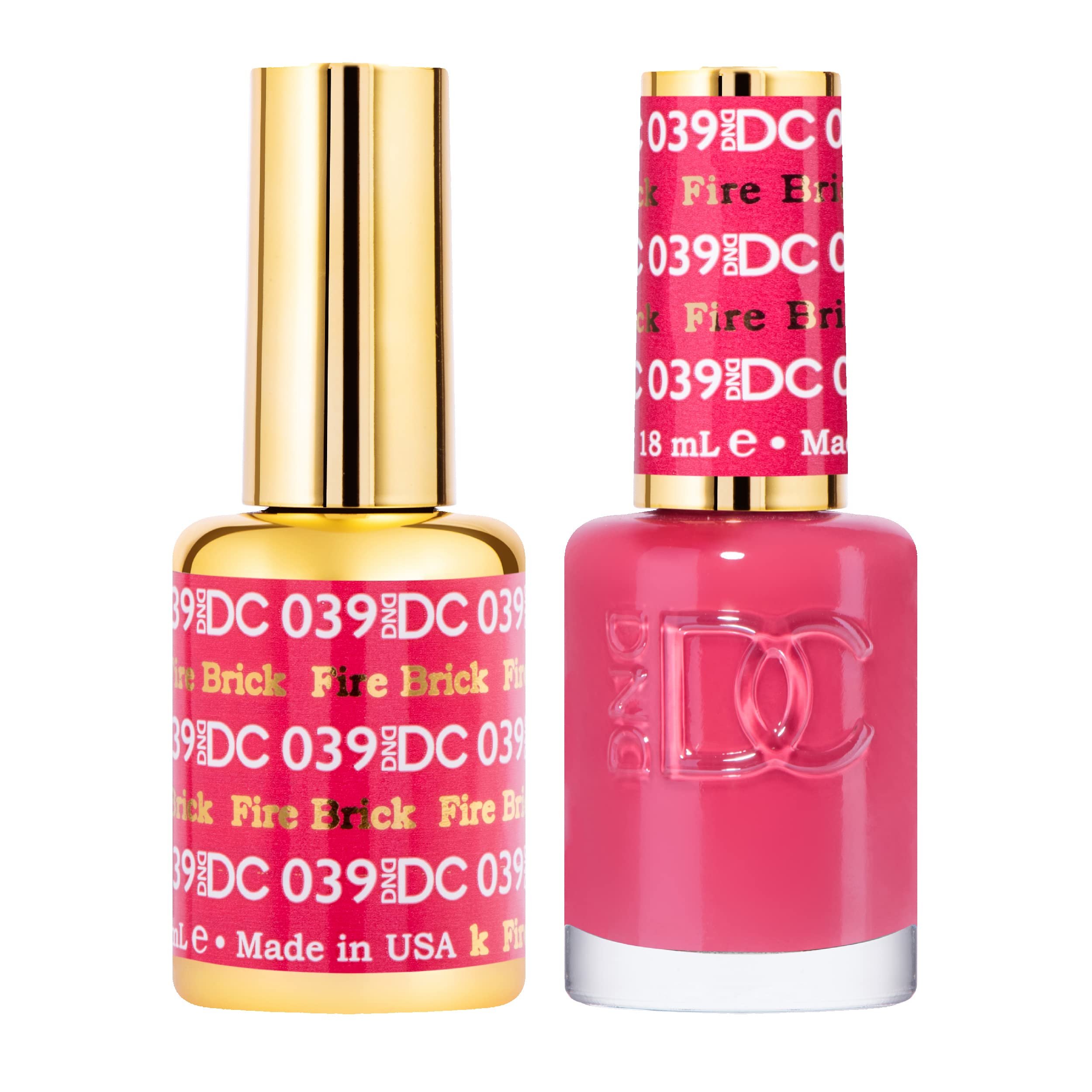 DND DC Gel Polish Set, Red Collection, UV/LED GelPolish and Air Dry Nail Lacquer, Matching Chip-Free Polish Duo, 0.5 Fl Oz Each