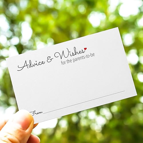 Miniatura 3 de RXBC2011 Consejo y deseos para los padres a ser tarjetas de Baby Shower Consejo Tarjeta de mamá y papá Tarjeta de deseos de bebé 3.5 x 2 pulgadas,