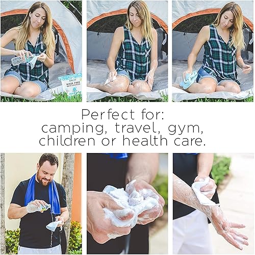 Miniatura 6 de Scrubzz Toallitas de baño desechables sin enjuague  Toallitas de ducha todo en 1 de un solo uso, simplemente humedece, enjabona y seca sin champú o