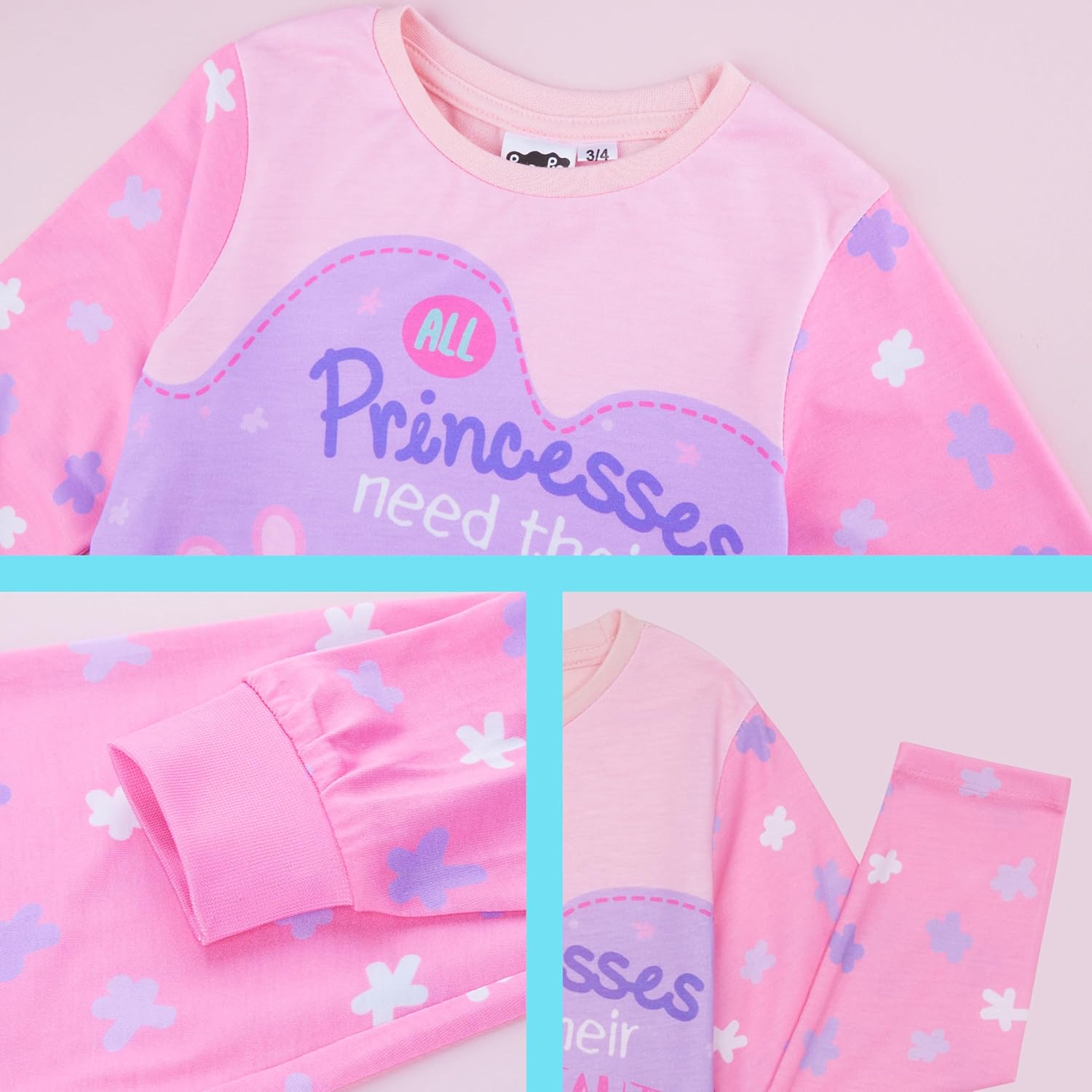 Get Trend 2 Pc Pajamas Set for Girls, Toddlers, PJs for Kids, Sleepwear with T Shirt, PJ Pants, for Girls - Image 5