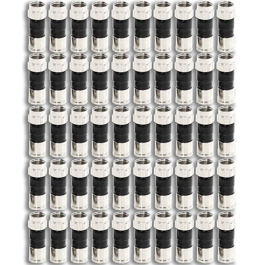 Amazon.com: 50-Pack RG6 Quad Compression Connectors PPC