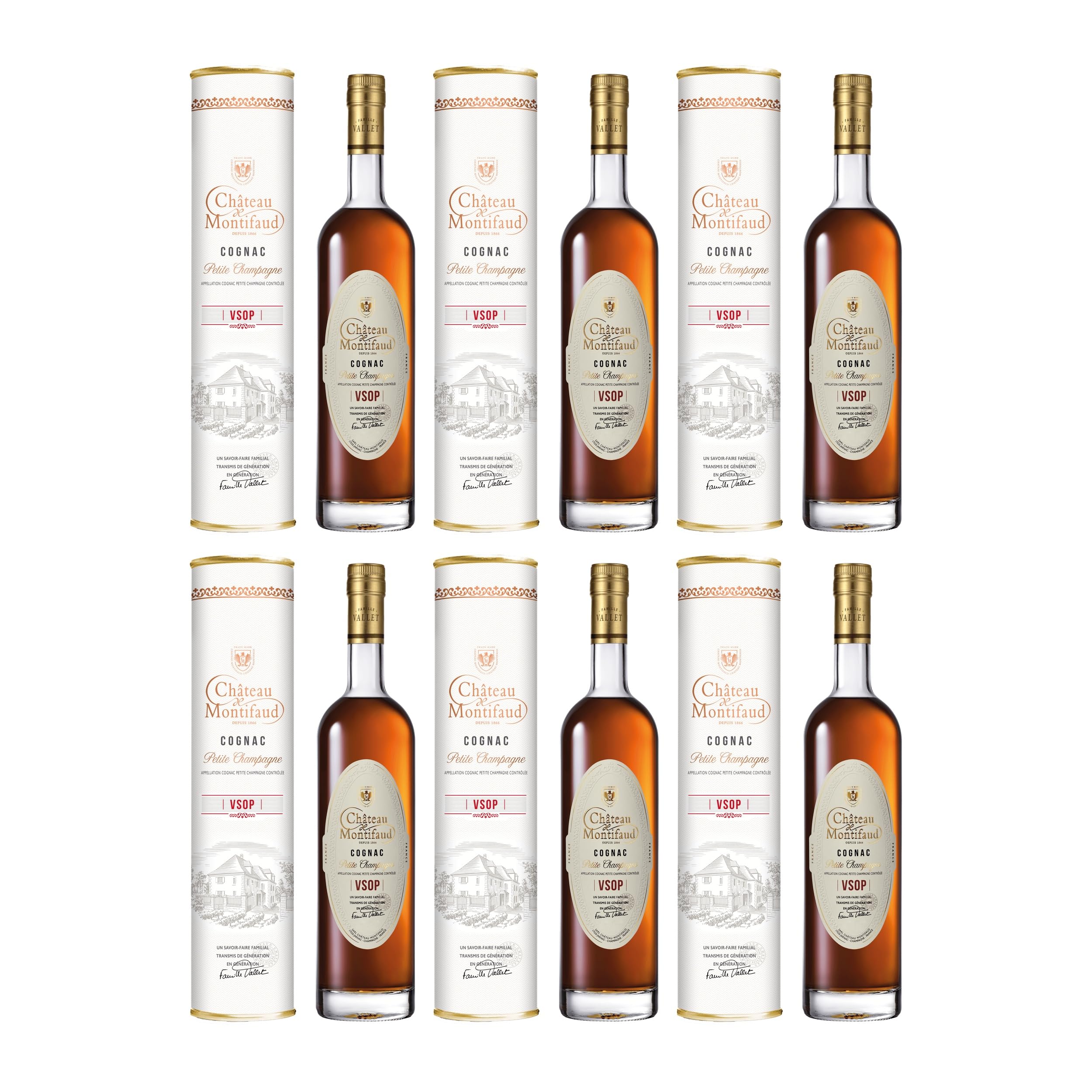 Château Montifaud Cognac Petite Champagne VSOP Champagner trocken Frankreich inkl. FeinWert E-Book (6 x 0.7 l)