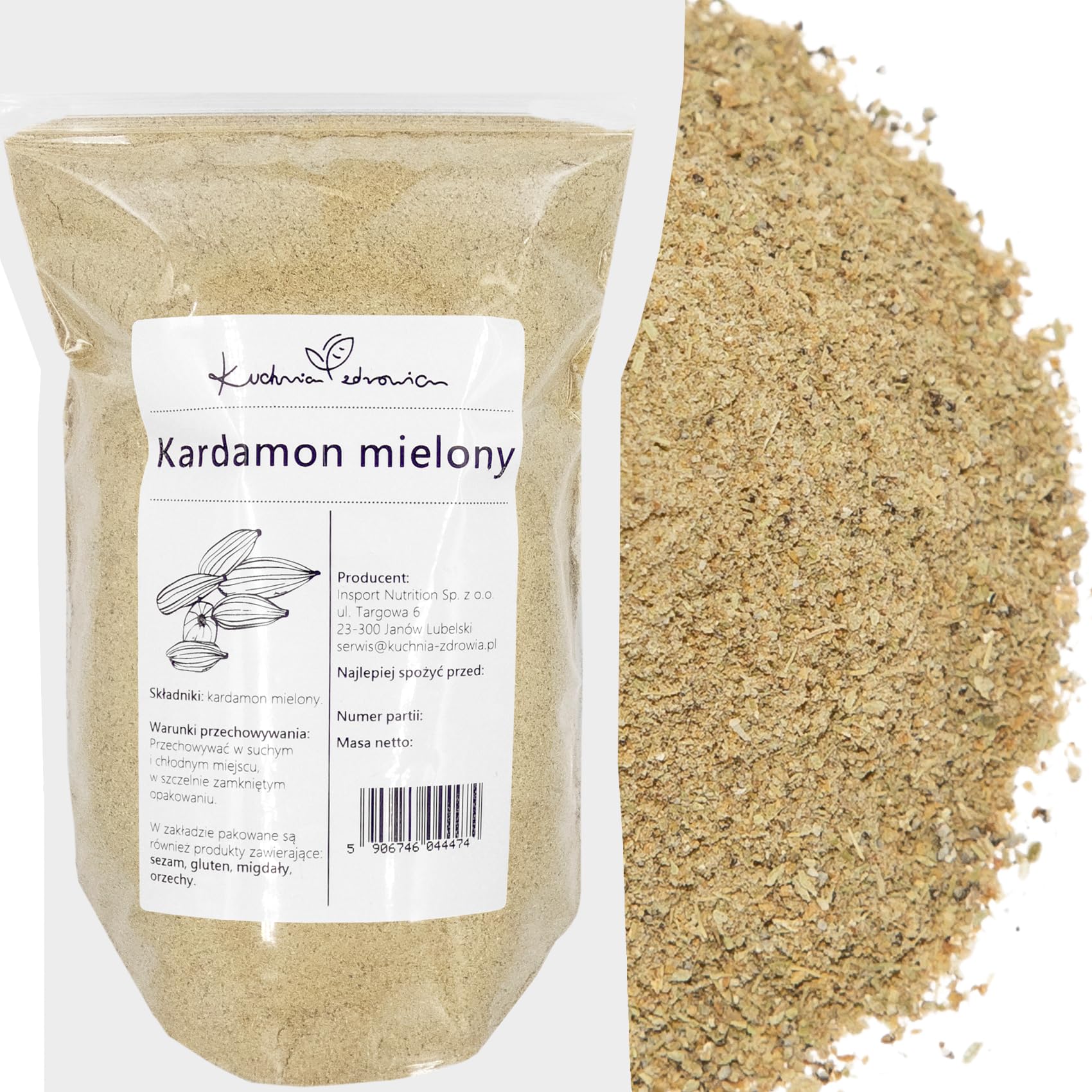 Cardamomo Macinato Naturale 100g | 100% Spezia Aromatica in Polvere per Caffè, Dolci, Curry, Mix Spezie e Cucina Orientale – KUCHNIA ZDROWIA