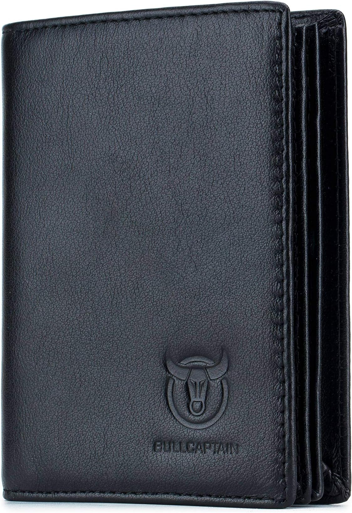 Mens Genuine Leather Wallet RFID Blocking Secure Bifold Card Holder Purse Large Capacity with ID Window
