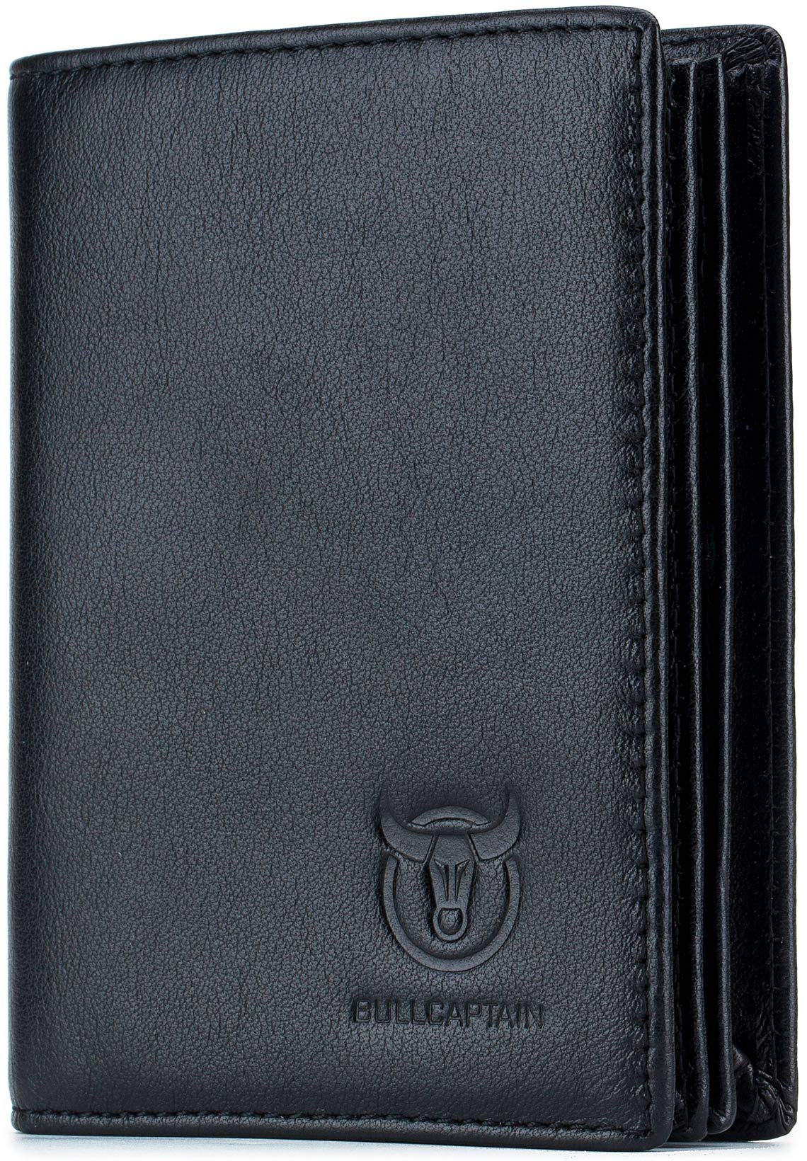 Mens Genuine Leather Wallet RFID Blocking Secure Bifold Card Holder Purse Large Capacity with ID Window
