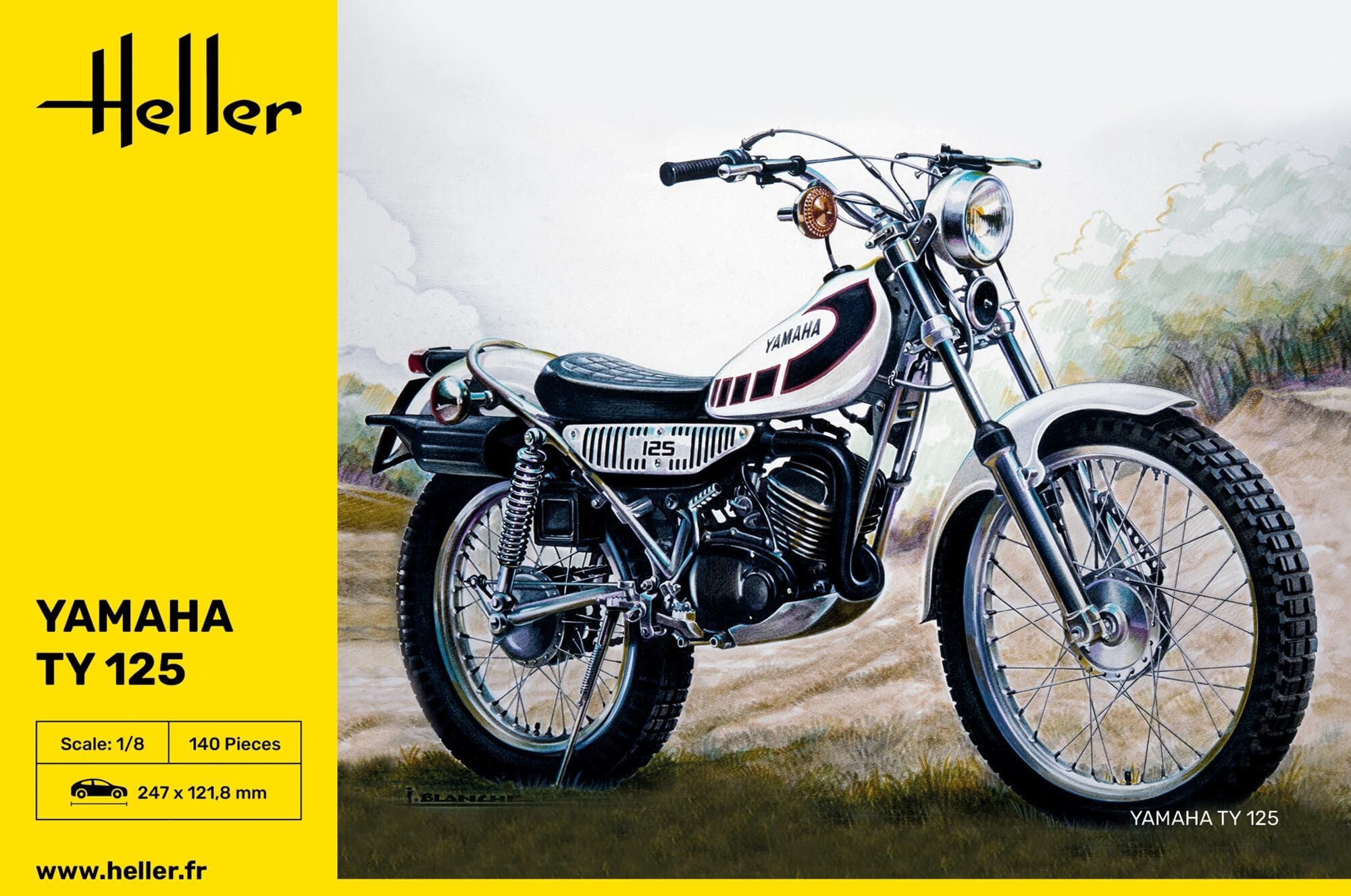 Heller HEL80902 1:8-Yamaha TY 125 Plastic Model kit, Schwarz, Mittel - Image 3