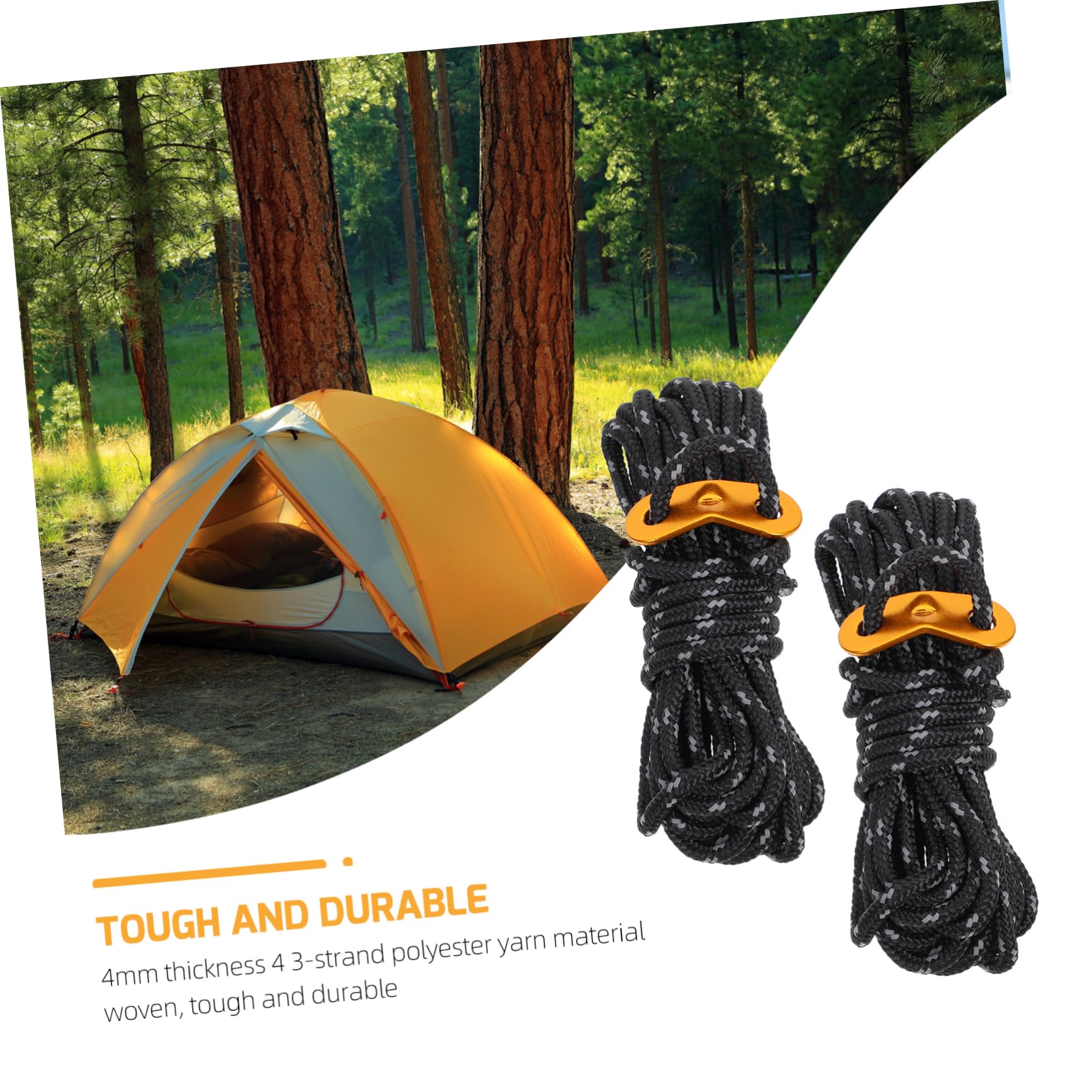 Toyvian 6pcs Clothes Hanging Straps Camping Ropes for Outdoor Activities Windproof Wear-Resistant for Climbing Drying Clothes and Adventure