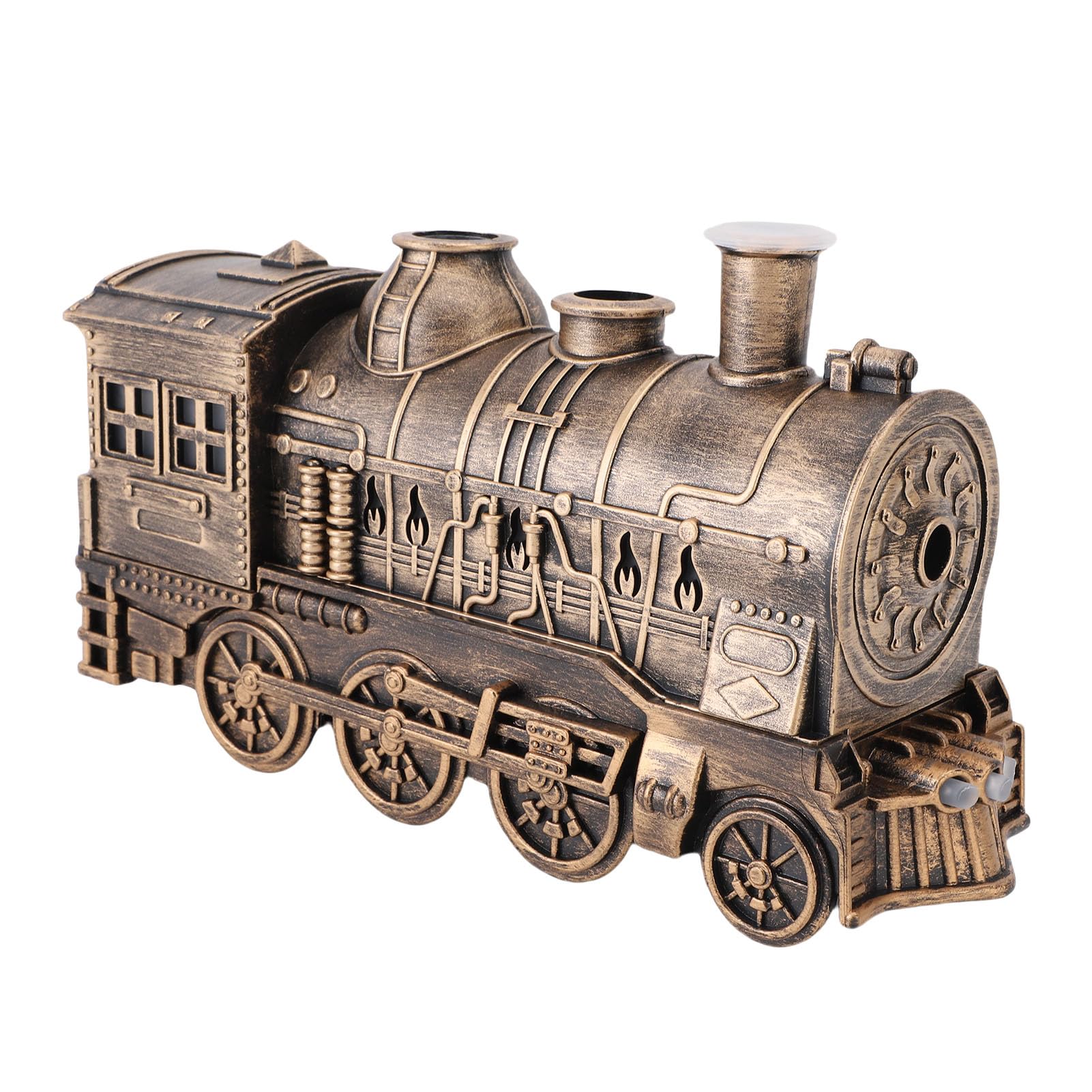 Cuifati Humidificateur de Train Vintage 300 ML, Double Buses de Pulvérisation, Brume Fraîche, Diffuseur d'aromathérapie Silencieux pour Huiles Essentielles, Diffuseur de Vapeur de Locomotive pour