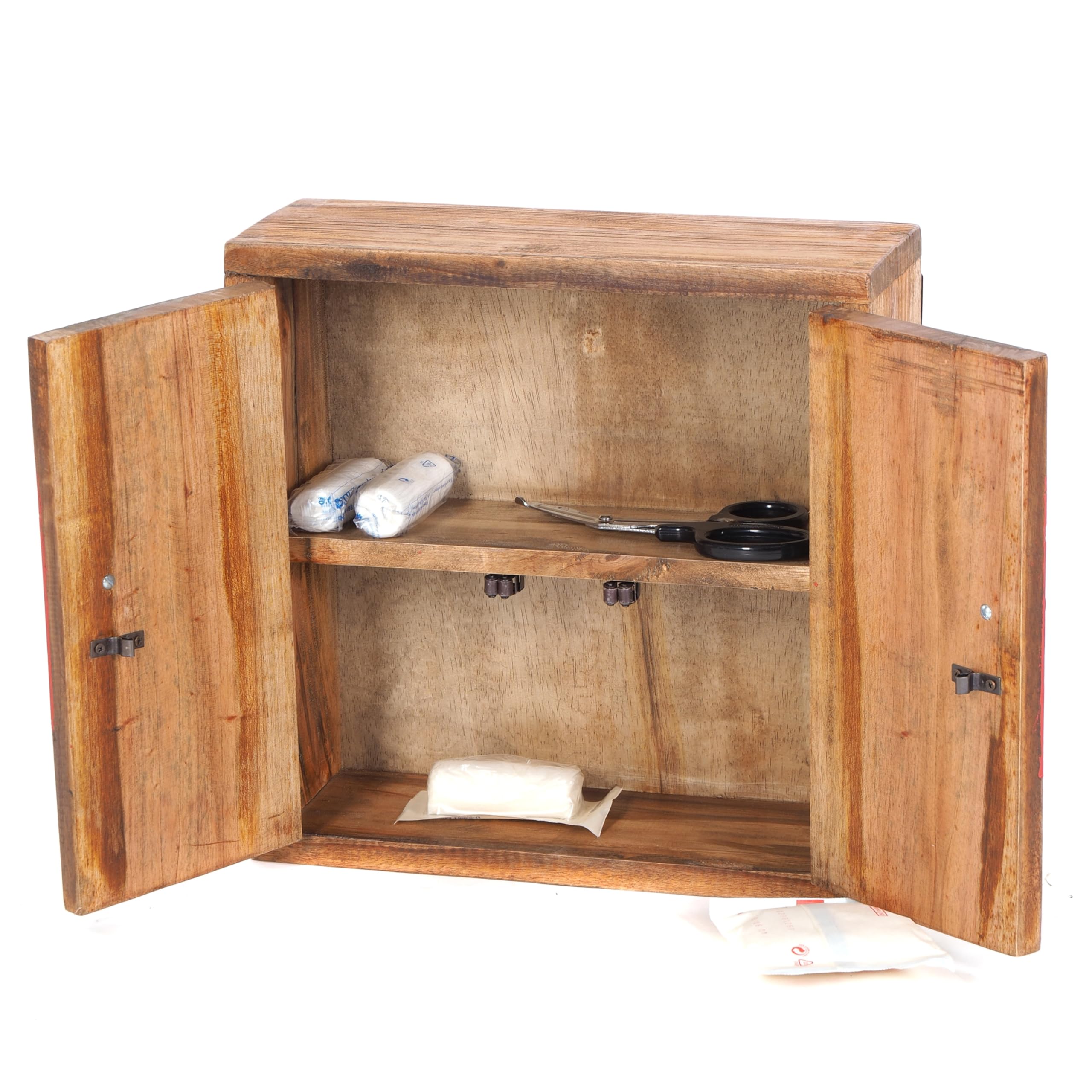 Armadietto per le medicine, modello “Medic 35”, 35 x 35 x 13 cm (altezza x larghezza x profondità), in mogano, armadietto da parete in stile shabby chic