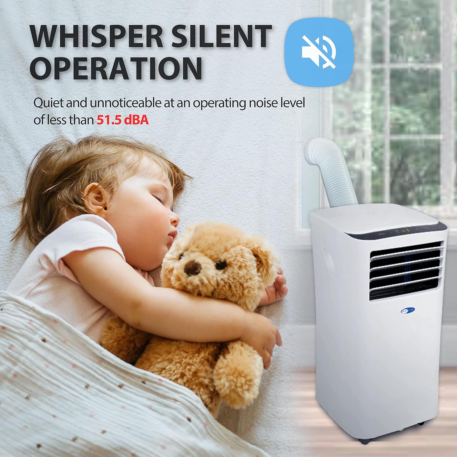 Whynter Portable Air Conditioner 10,000 BTU with Dehumidifier & Cooling Fan for 300 Sq. Ft. Rooms, Includes AC Unit Window Kit, ARC-102CS (7,000 BTU SACC), White