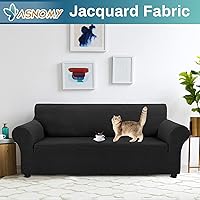 Vista 2 de Asnomy Couch Covers for 3 Cushion Couch Stretch Sofa Covers Slipcovers, Pet Protector Furniture Covers for Dogs Cats Spandex Jacquard Fabric Small