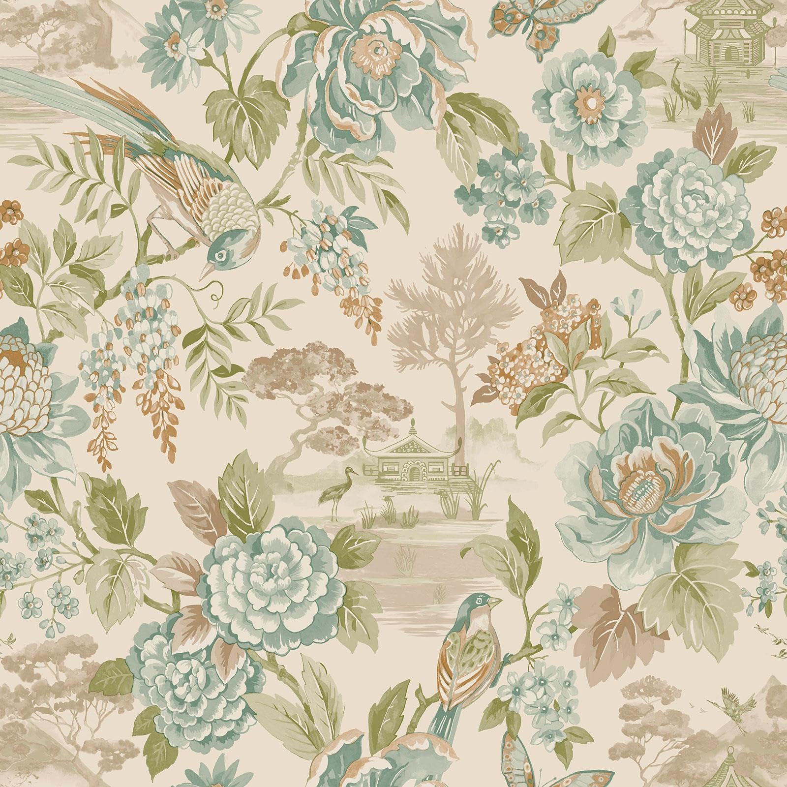Holden Decor Scenic Bird Trail Teal Orange Wallpaper Naturistic Feature Wall 5022976138117