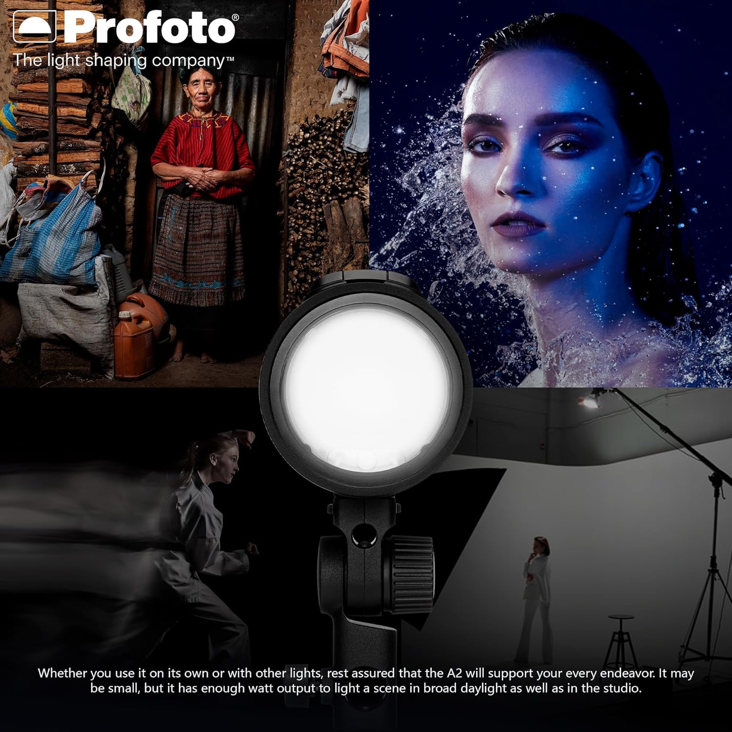 Profoto A2 Monolight Bundle with Profoto Clic Color Effects Kit and Clic Magnum Reflector with Protective Case (3 Items)