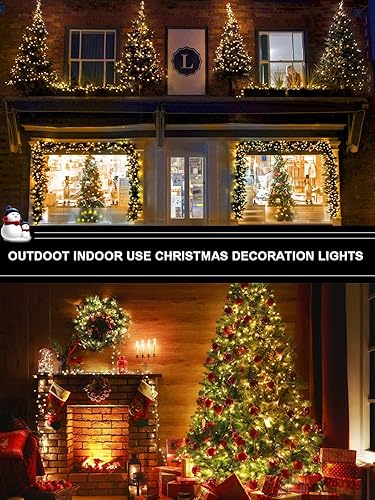 Miniatura 7 de Paquete de 4 luces LED de 16.4 pies cada uno, funciona con 60 luces LED para árbol de Navidad para interiores y exteriores, 8 modos de luces de