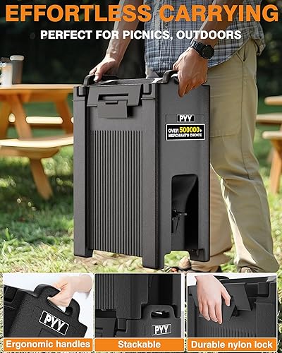 Miniatura 5 de PYY Insulated Beverage Dispenser 5 Gallon - Hot and Cold Drink Container with Handles, Thermal Drink Dispenser Cooler Server carrier For Commercial