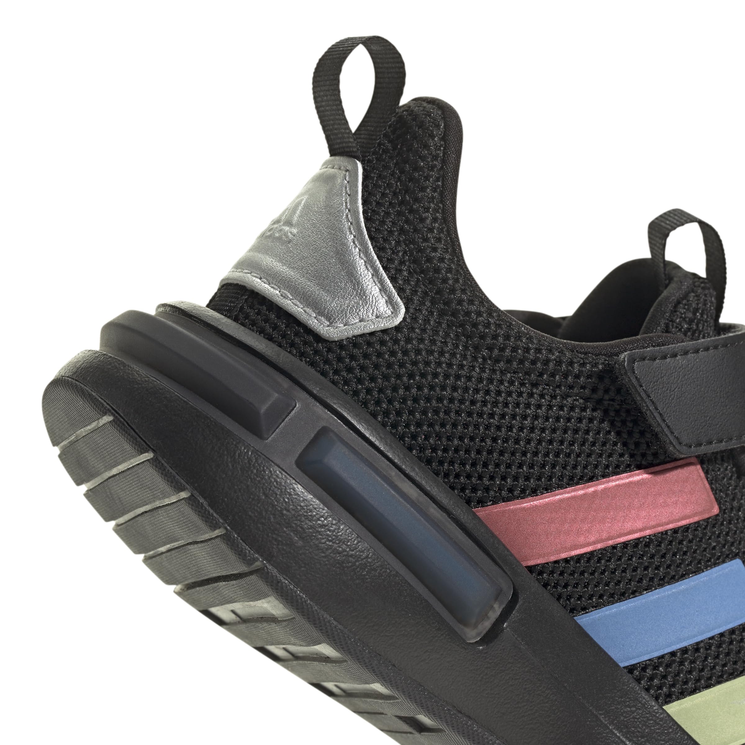 adidas Racer TR23 Elastic Lace Sneaker, Black/Silver Metallic/Black, 5 US Unisex Big Kid