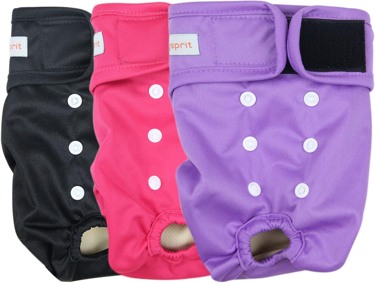 Langsprit Washable Female Dog Diapers (3 Pack) No Leak