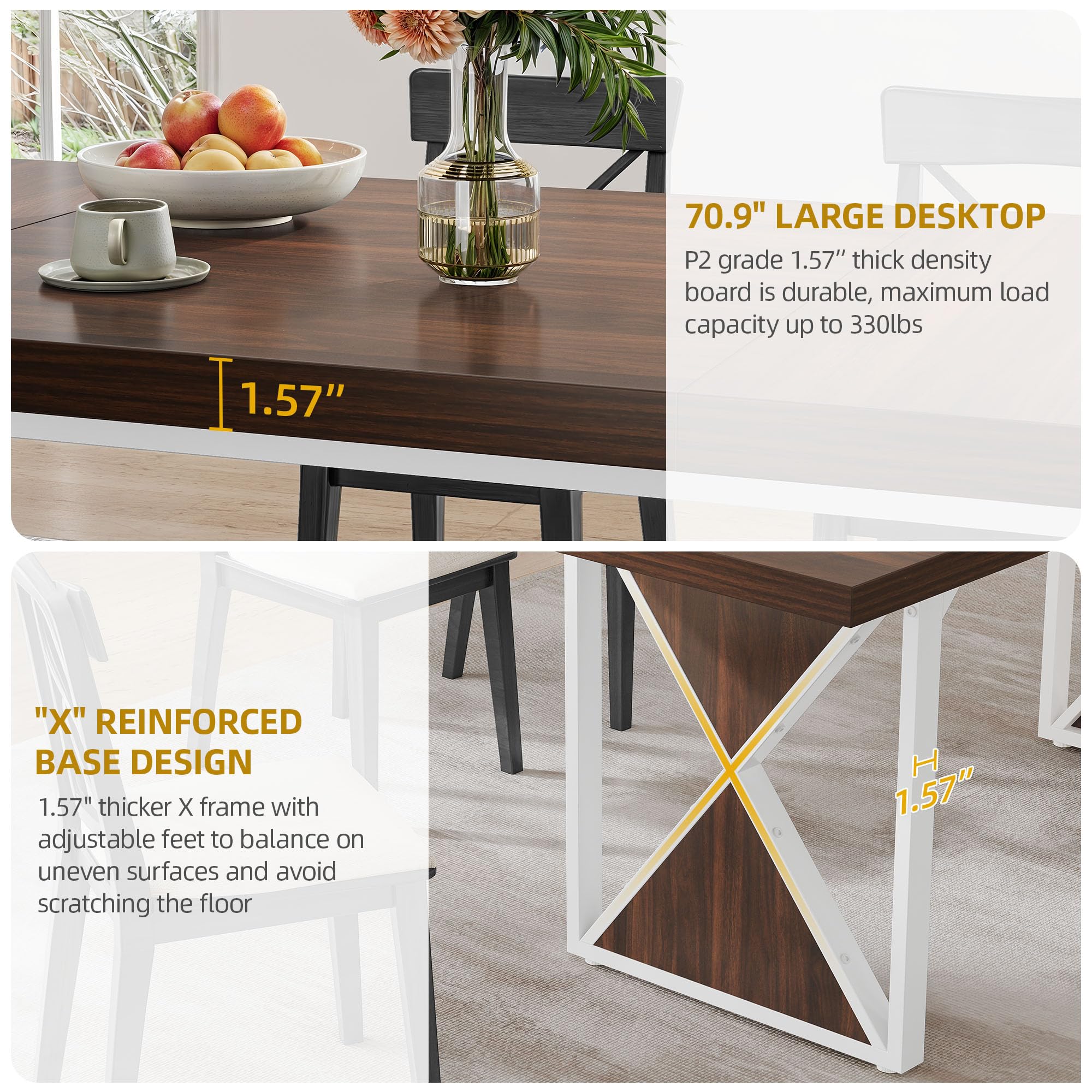 Dwvo Farmhouse Dining Table For People 70 Desertcart INDIA