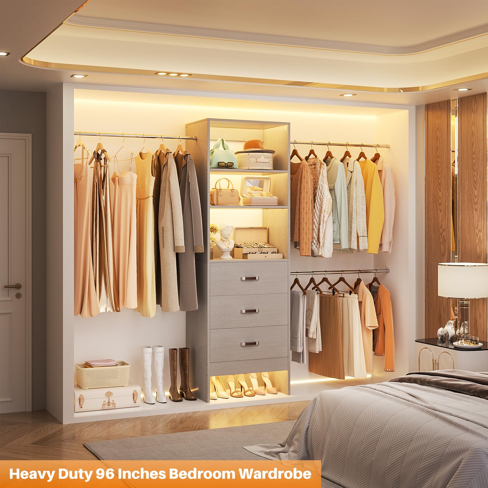 Amazon.com: Homieasy 96 Inches Closet Organizer System, 8FT