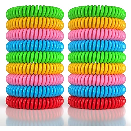 18 Pack Mosquito Repellent Bracelets for Adults & Kids: Keep Bugs Away!