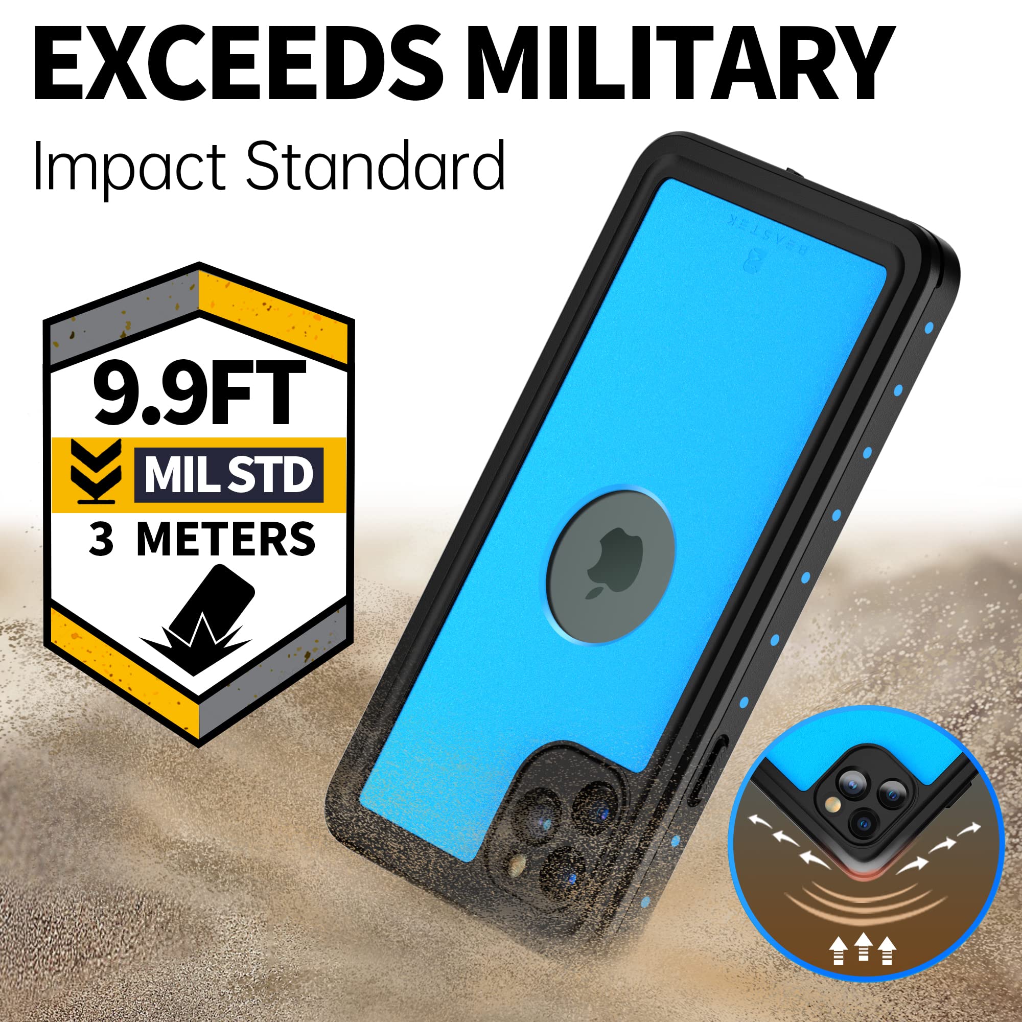 BEASTEK Funda impermeable para Apple iPhone 11 Pro, serie NRE, a prueba de golpes, bajo el agua, IP68, con protector de pantalla integrado, funda protectora resistente de cuerpo completo, para iPhone