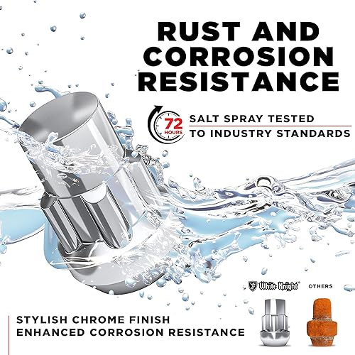 Miniatura 3 de White Knight 40600S - Cerradura de rueda de bellota cromada M12 x 1.25, tamaño de rosca, 4 unidades