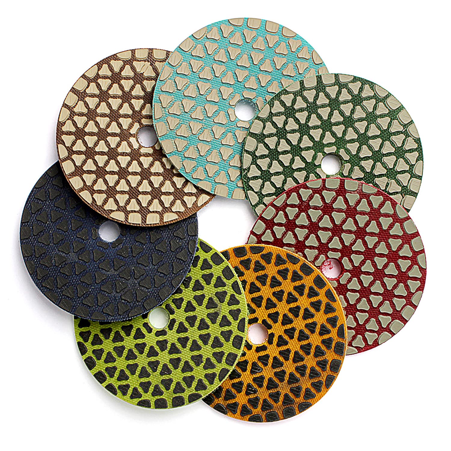 Z-LION 7 unids flexible seco diamante pulido almohadillas 4 pulgadas nuevos discos de lijado premium para granito mármol azulejos