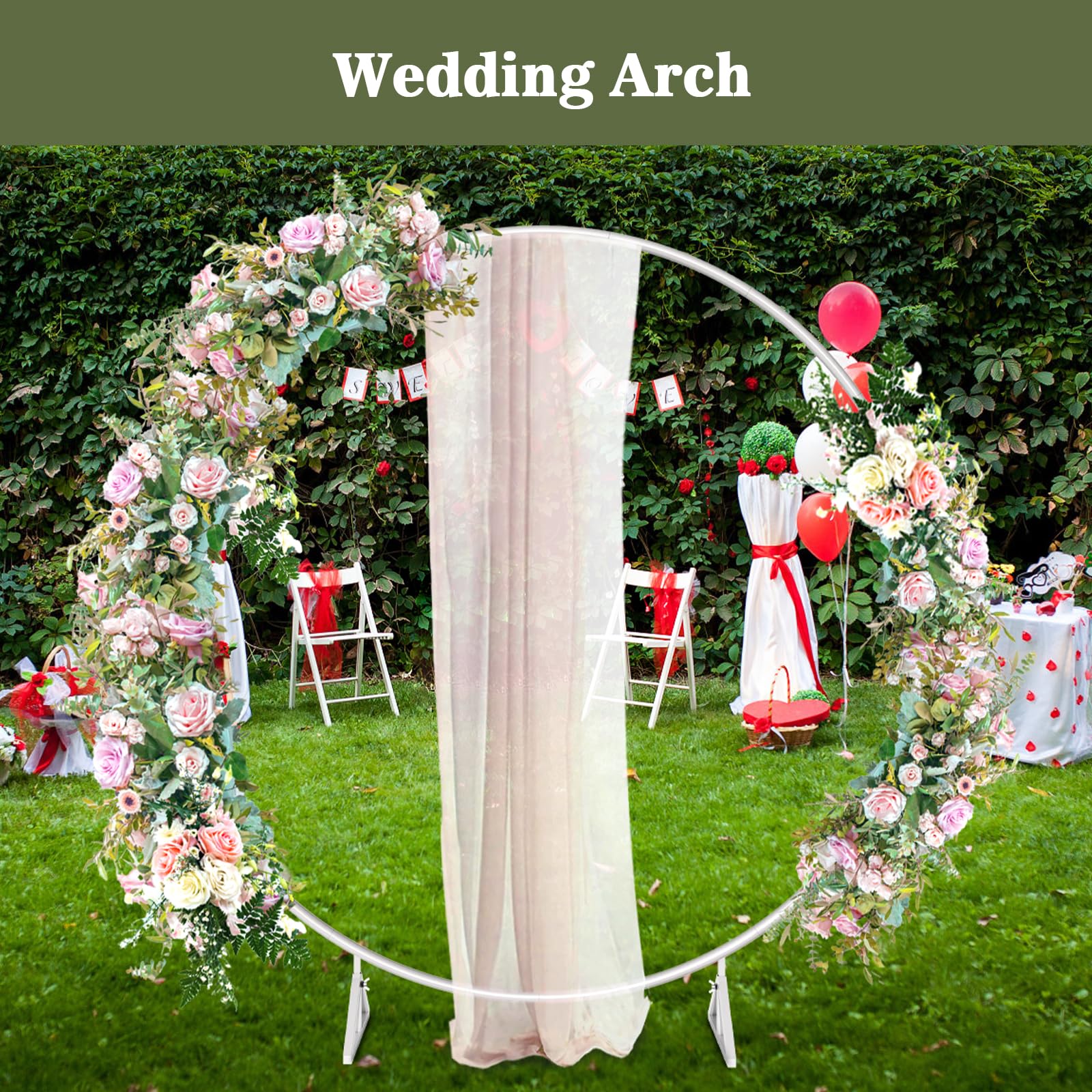 Arco Redondo De Boda De 6.6 Pies Para Ceremonia, Marco De Arco De Globos  Circulares, Decoración, image size:1600x1600