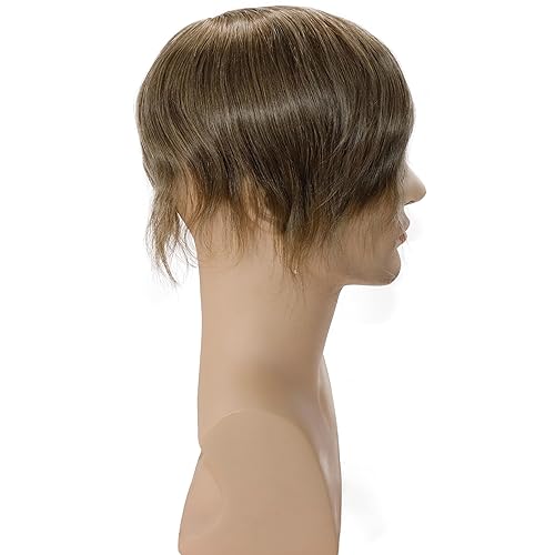 Miniatura 5 de Toupee - Sistema de reemplazo de cabello humano virgen europeo de 6 x 8 pulgadas para hombre, postizo de encaje mono con poliuretano duradero