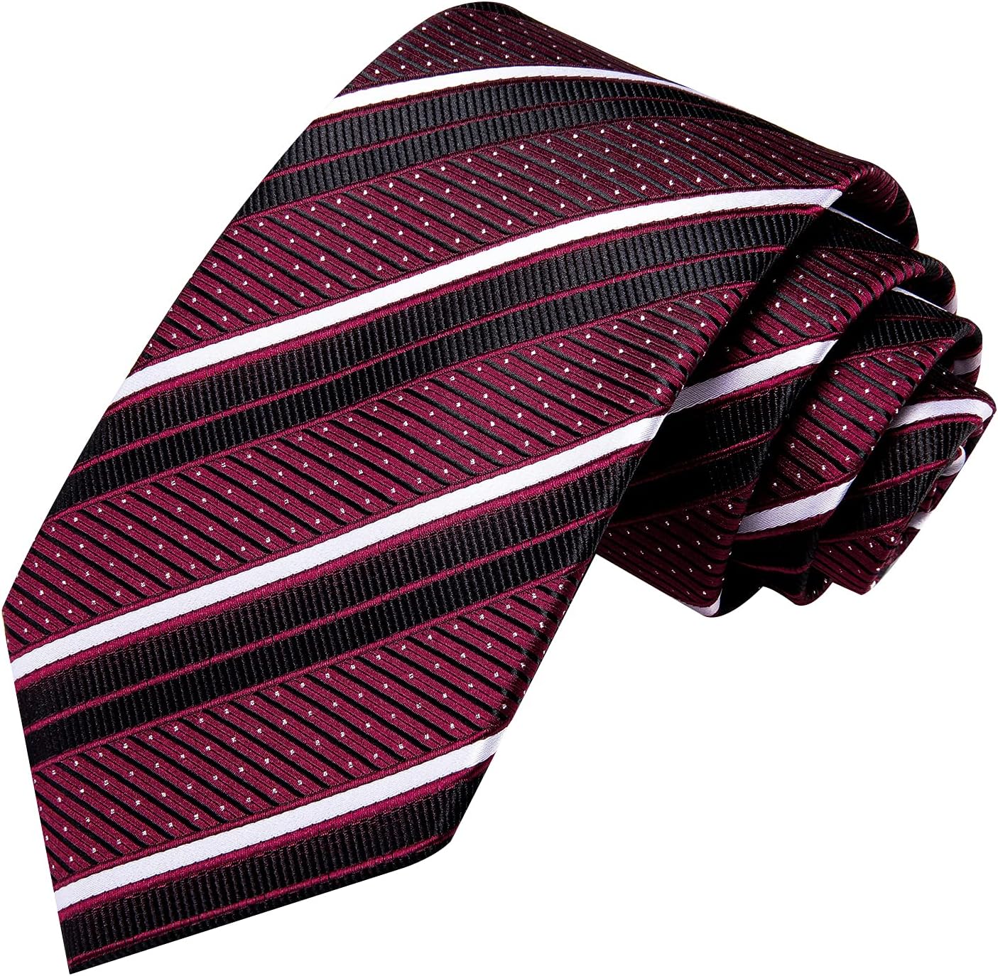 Hi-Tie Silk Ties for Men Plaid Paisley Striped Necktie Pocket Square Cufflinks Set Formal Business - Image 4