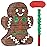 Birchio Christmas Gingerbread Man Pinatas Bundle with a Blindfold and Bat (Small Size 16.5x12.5x4 Inches), Holiday Theme Piata, Christmas Party Supplies, Xmas Piata, Party Decoration Games