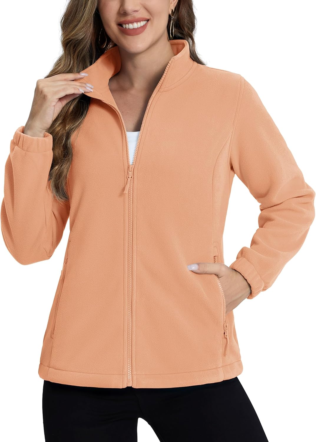 TACVASEN Women's Soft Fleece Jacket Lightweight Full Zip Sweatshirts Coat Casual Winter Warm Sweaters with Pockets - Image 2