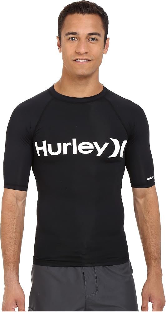 Hurley, Mens, One & Only Short Sleeve Rashguard, Black, L