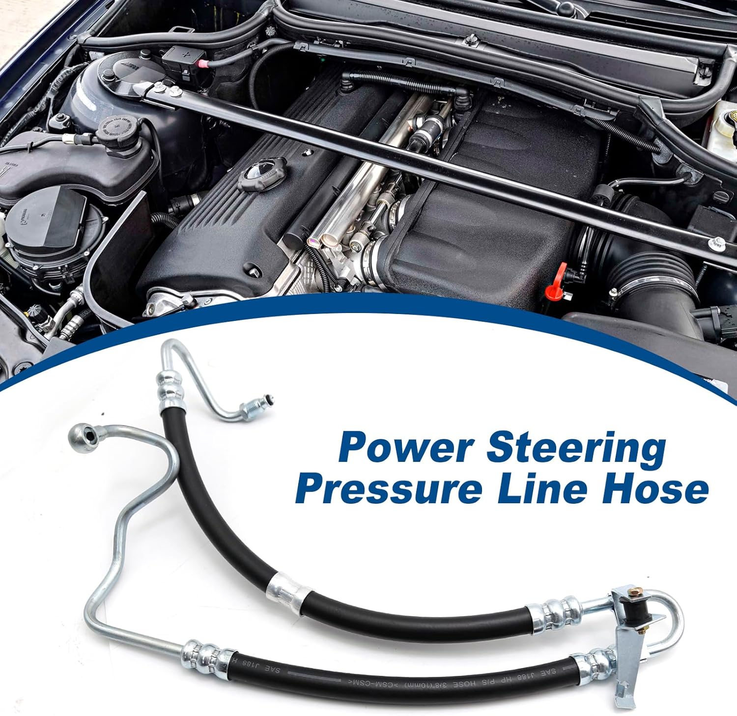 32416764726, 32416774215, 3401109 Power Steering Hose Pressure Line Hose Assembly Replacement for BMW E46 3-Series 320i 01-05 325i 325Ci 2003-2006 330i 2002-2006 323Ci 328Ci 330Ci