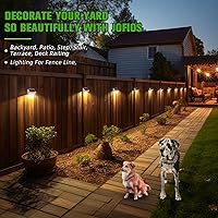 Vista 5 de Luces solares para valla, 8 modos, blanco cálido, blanco frío y RGB, luces solares para cubierta al aire libre, impermeables, energía solar, luces