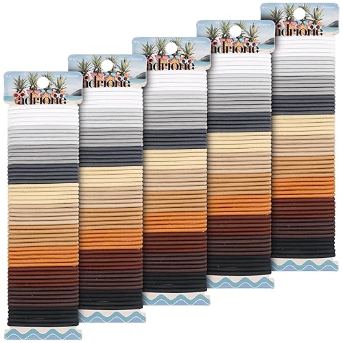 Miniatura 8 de Paquete de 280 ligas elásticas para el cabello sin daños, bandas elásticas de 0.157 pulgadas para colas de caballo de mujer, gruesas, medianas,