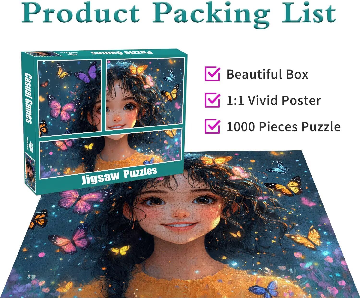 Puzzle Erwachsene 2000 Teile Mädchen Schmetterling Educa Jigsaw für Kinder ab 8 Jahren Mädchen Jungen, Erwachsene Impossible Klassische Puzzles, Anspruchsvoll Spielspaß, Als Geschenke 70x99cm t-768