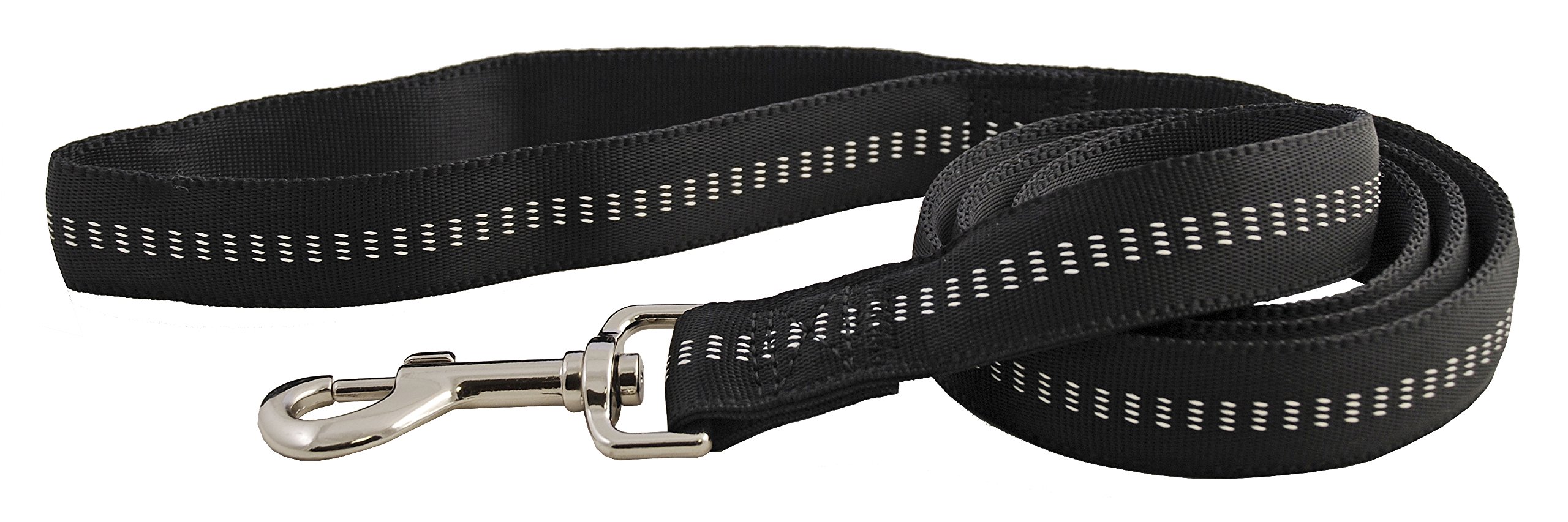Chapuis Sellerie Padded Nylon Tubular Dog Lead, Black, Width 25 mm, Length 120 cm, Size L