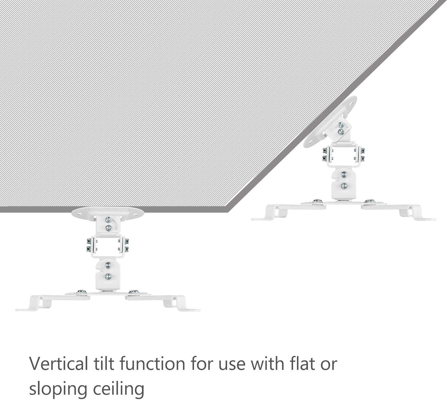 Universal Projector Mount Bracket Low Profile Multiple Adjustment Ceiling , Hold up to 30 lbs. (PM-002-WHT), White : Electronics