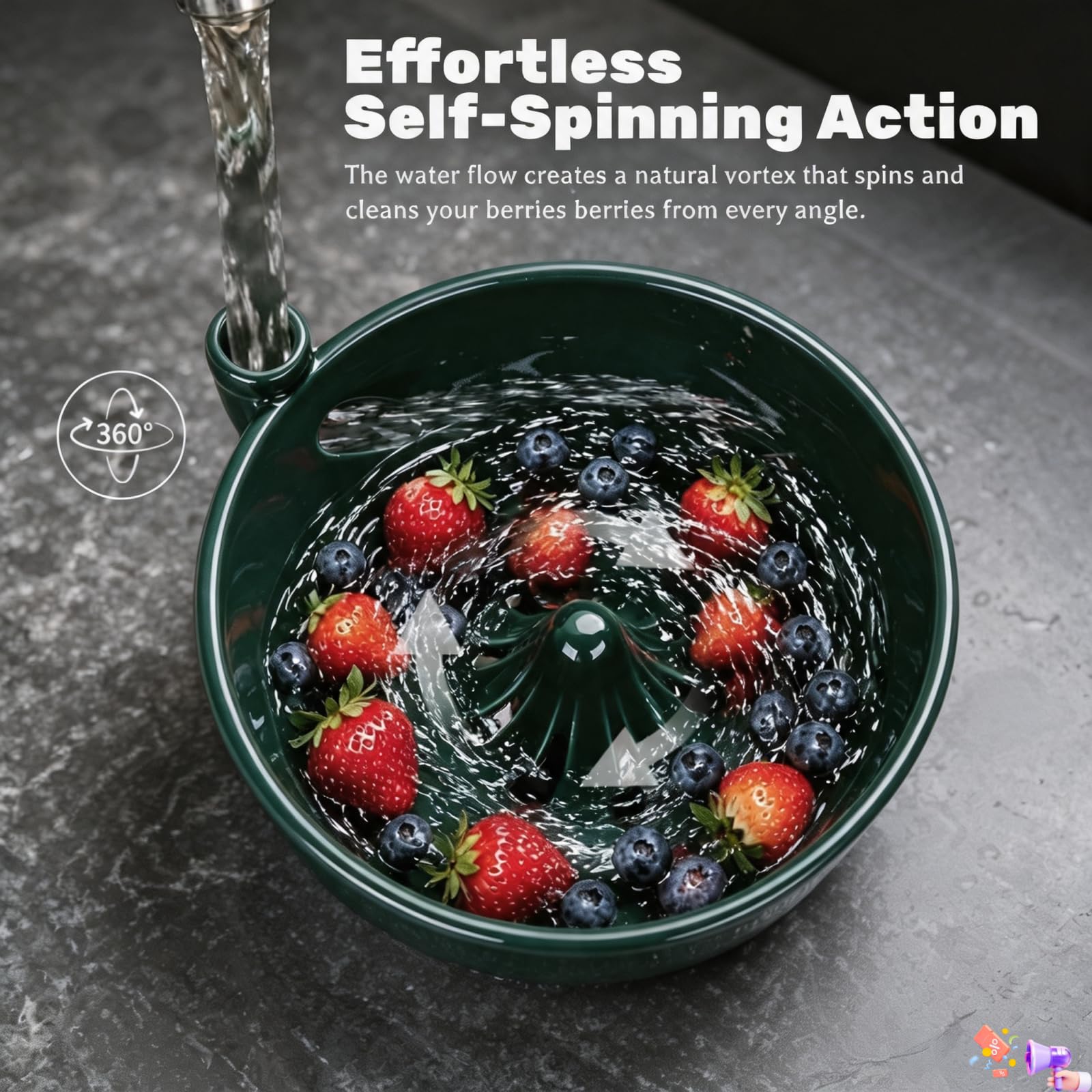Generisch Beeren Waschschüssel Mit Abfluss Self Spinning Berry Washing Bowl