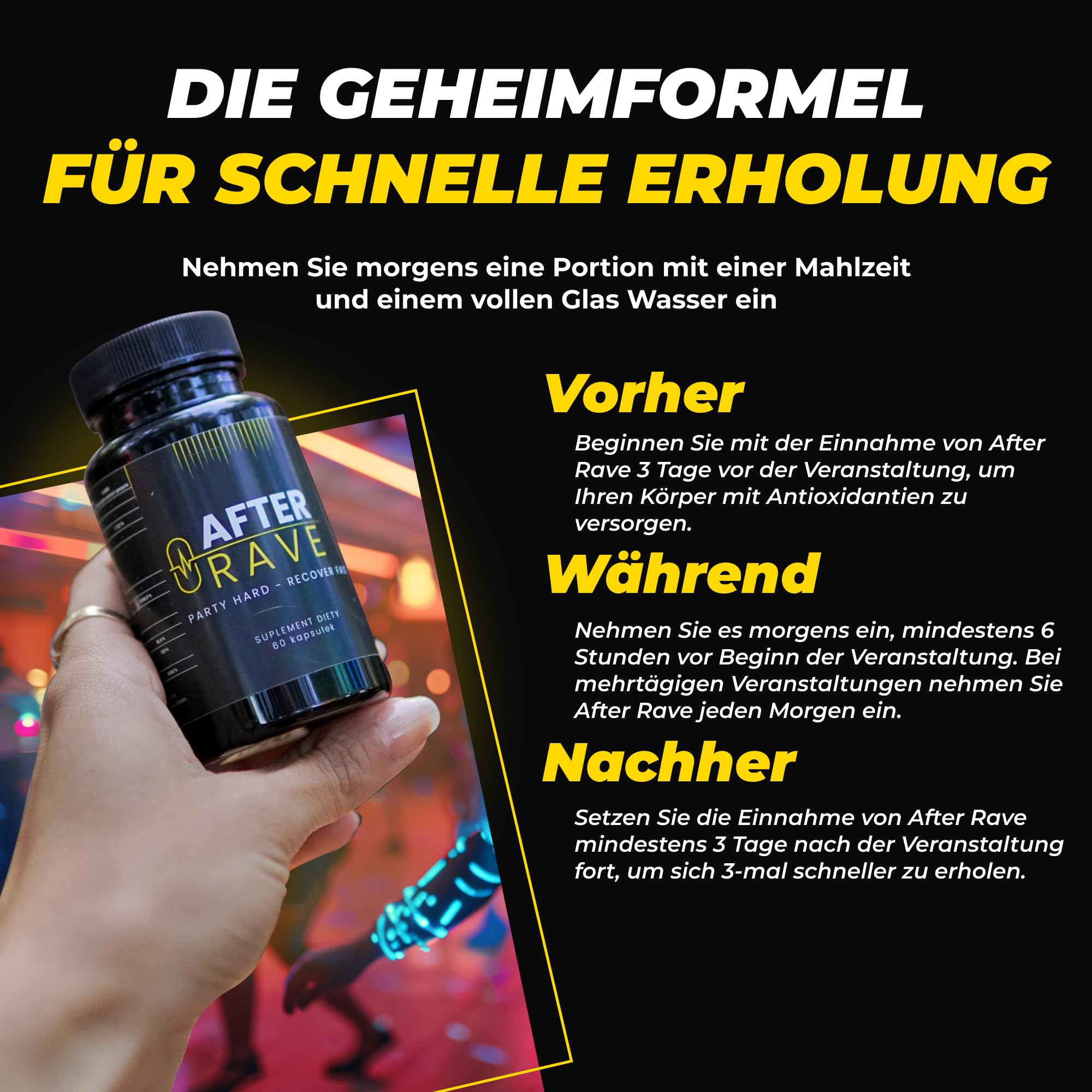 l carnitine hangover AFTER RAVE Anti-Hangover Agent with L-Tryptophan L Carnitine Choline and  Vitamin B Complex Vegan Serotonin Capsules 60 Dietary Supplement Against  Hangover Recovery After Festival (Pack of 1) : Amazon.de: Health & Personal