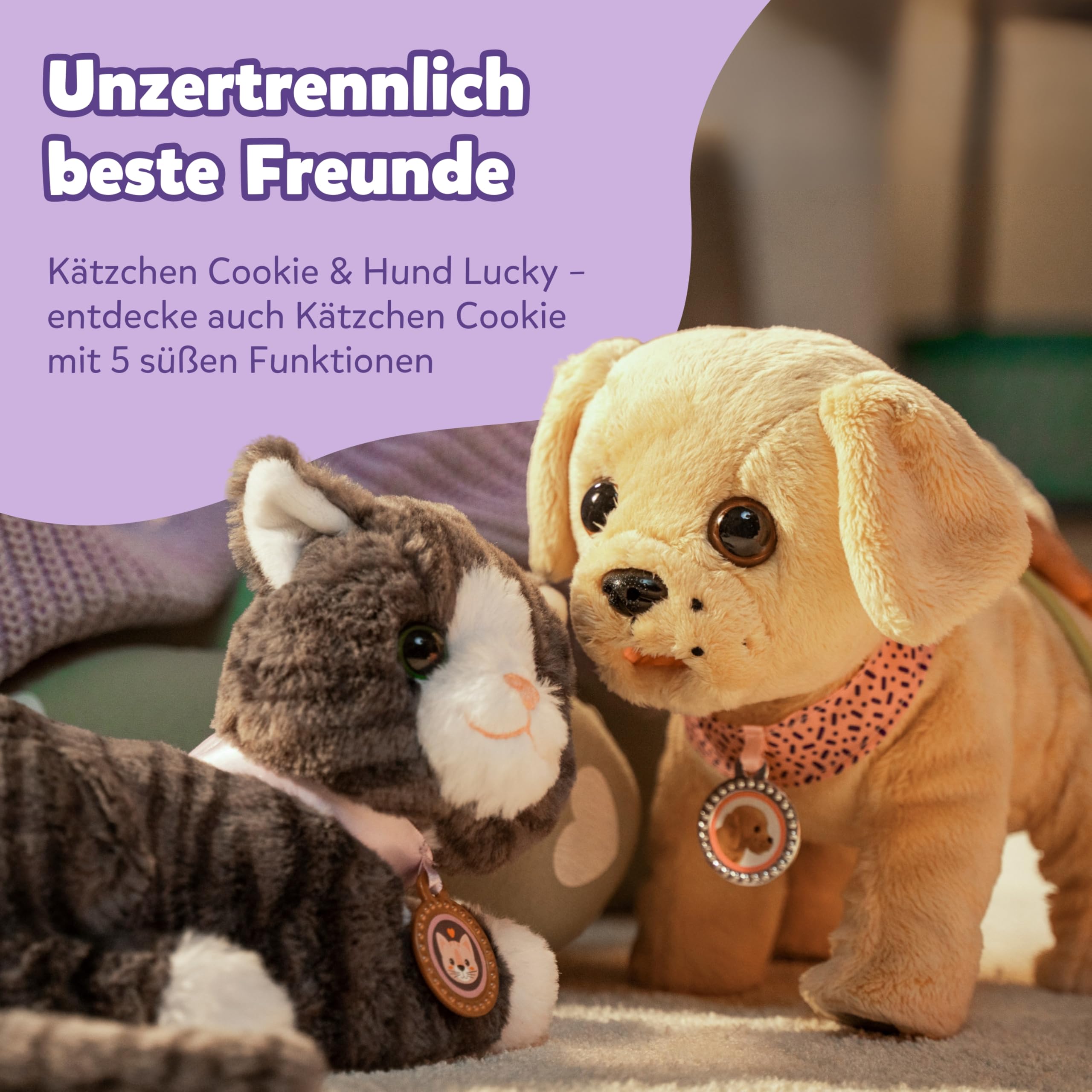 BABY Born Mein Hund Lucky 5 Funktionen für Kinder ab 3 Jahren Batterien