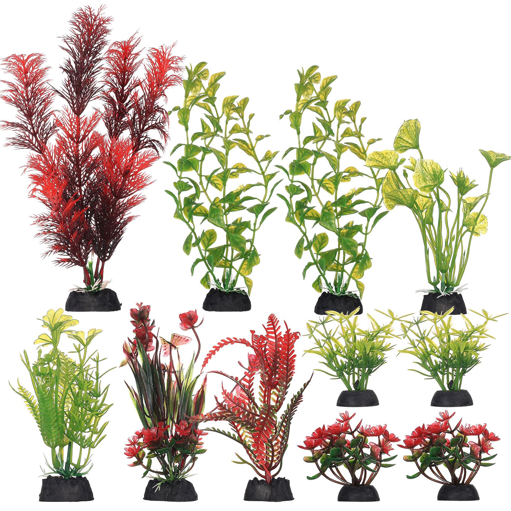 11 Pcs Plante Aquarium Artificielle, Decoration Aquariums, Plantes Aquariums en Plastique pour décoration Accessoires Aquariums(Couleurs variées)