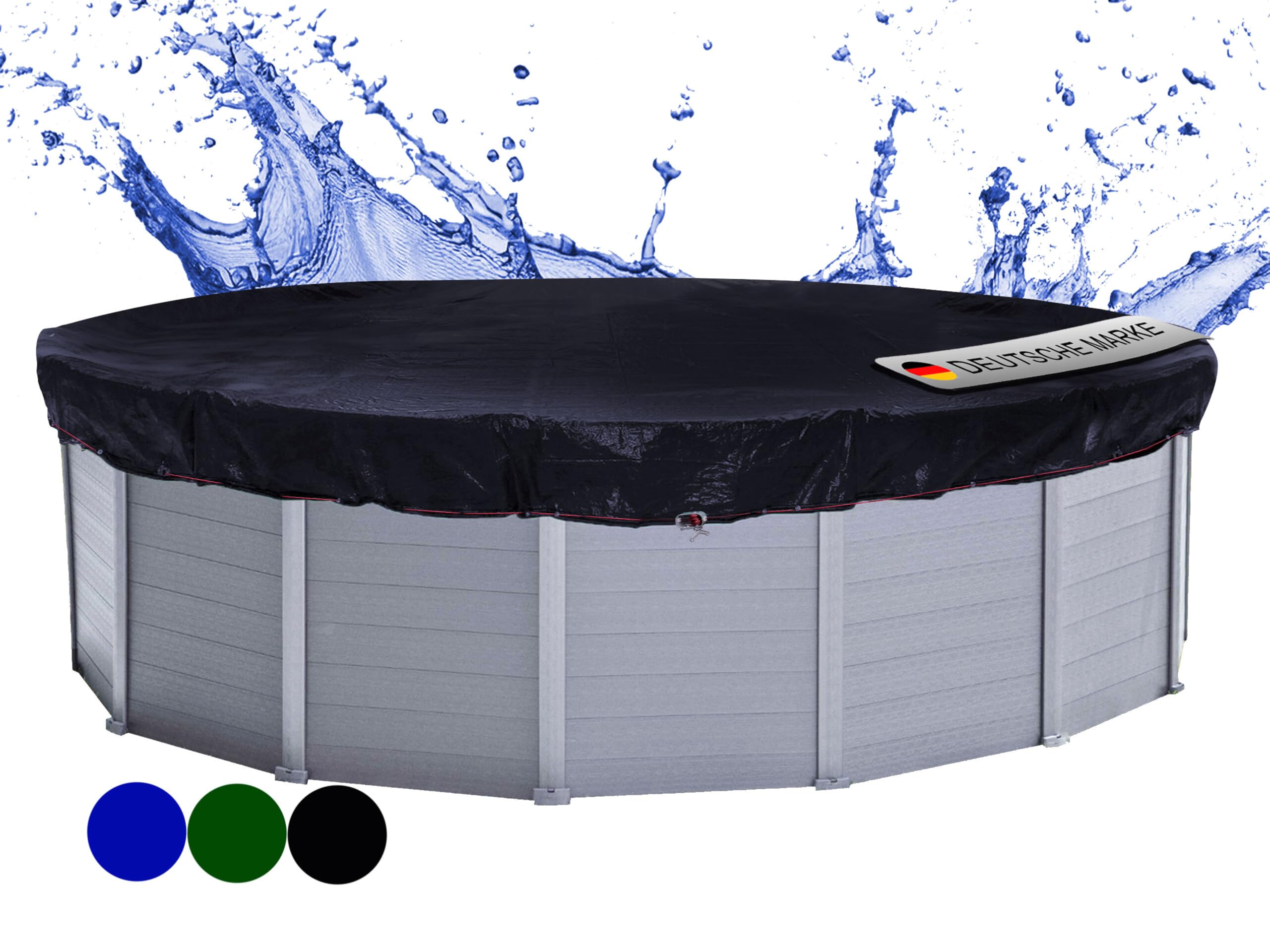 QUICK STAR Solarplane Pool Ø 830cm Rund für Pools bis 750 cm Winterabdeckplane Poolabdeckung 200g/m² Schwarz