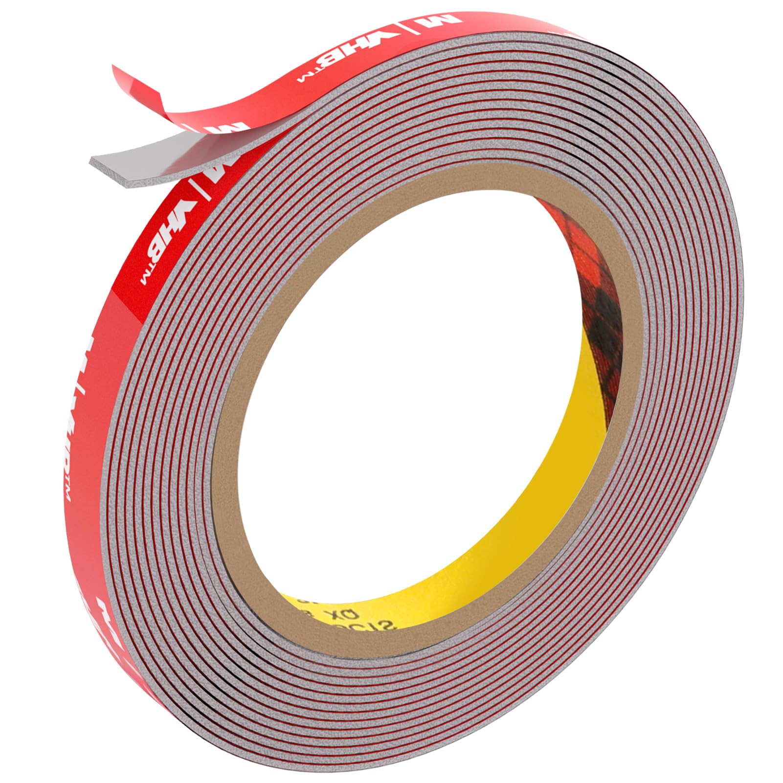 Doppelseitiges Klebeband Extra Stark, Schaumstoffband Klebeband, Montageklebeband Wasserfest und Hochtemperaturbeständig für Auto, LED-Lichtband, Heim - und Bürodekoration, Grau (15.4FT×0.39IN)