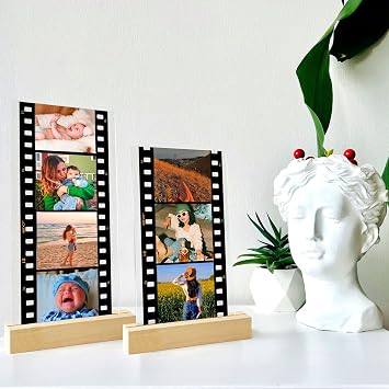 Personalized Memory Film Photos Acrylic Decor, Custom Camera Roll Photos Frame, Meaningful Photo Film Album Gift for Couples friends family Bestfriend Gift Family Photo Keepsake transparent