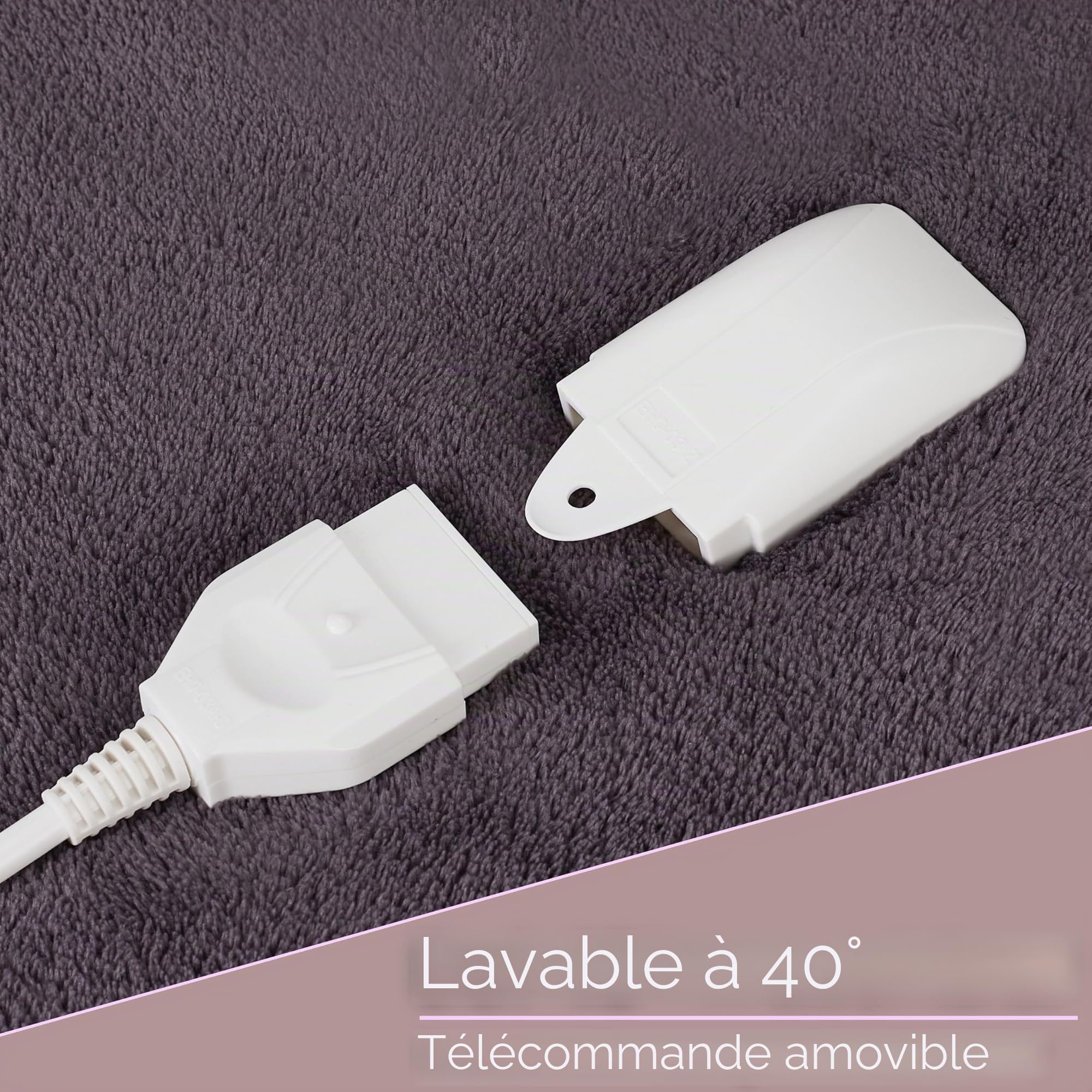 Couverture chauffante électrique avec arrêt automatique - 180 x 160 cm - Minuteur - Lavable à 40 °C - 9 niveaux de température - Télécommande - Couverture chauffante - Couverture chauffante