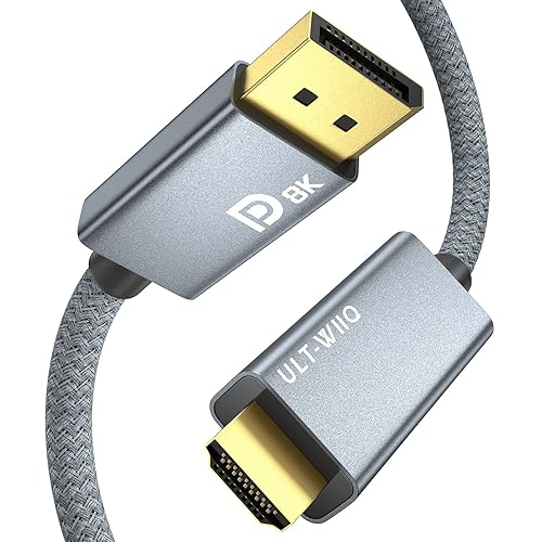 Cable DisplayPort 8K a HDMI de 66 pies ULT-WIIQ DP 14 a HDMI 21 compatible con 8K 4K a 120 Hz144 Hz 2K a 240 Hz HDR dinámico Dolby Vision HDCP 23
