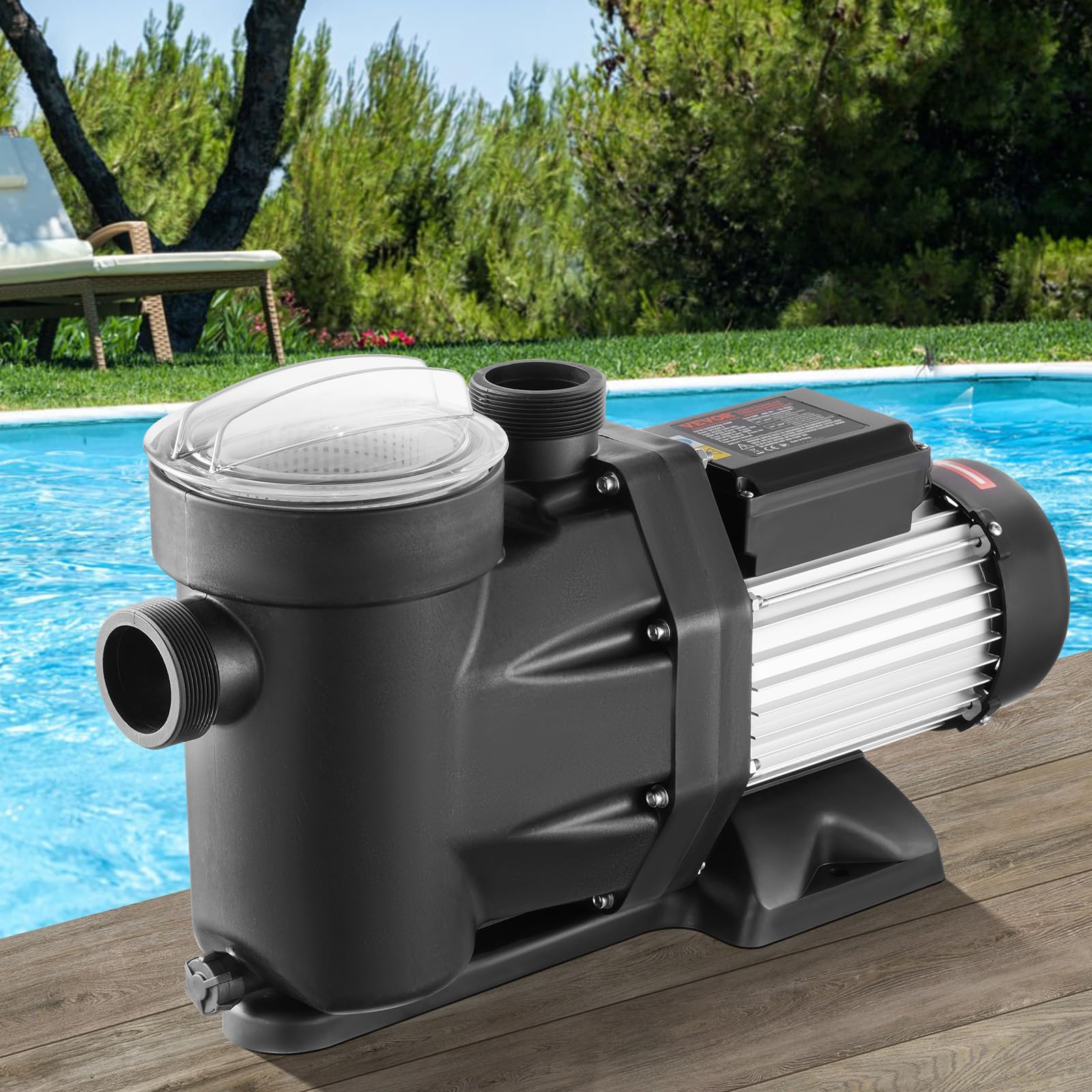 VEVOR Pompa do basenu naziemnego, 220 V 240 V podwójna prędkość 1450/2860 obr./min 1800 W 33000 l/h maks. wydajna pompa, energooszczędna pompa basenowa do basenu na zewnątrz